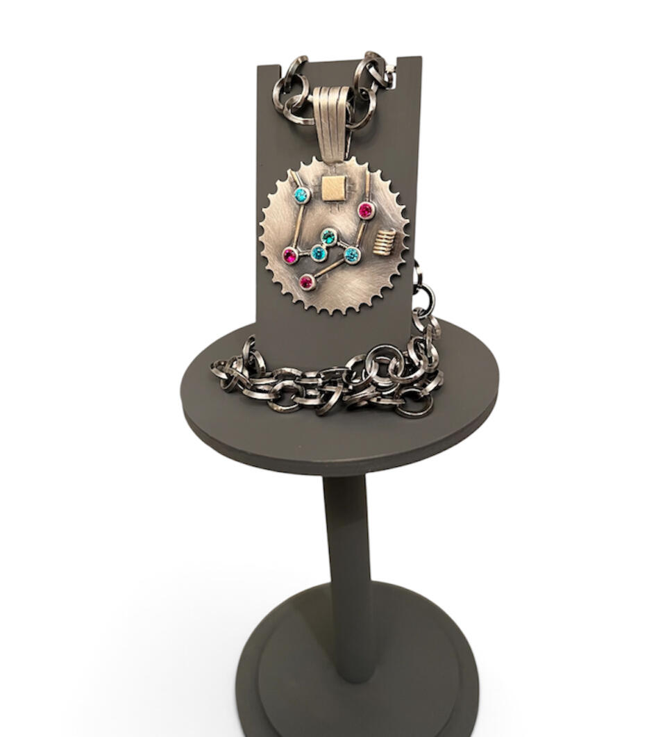 Sprocket Pendant - Silver/Gold
